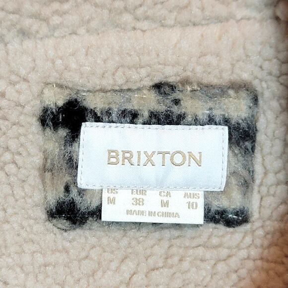 Brixton Nouvelle Plaid Sherpa Peacoat Red Black Vanilla Cozy Fall Winter Chic M - Picture 12 of 16